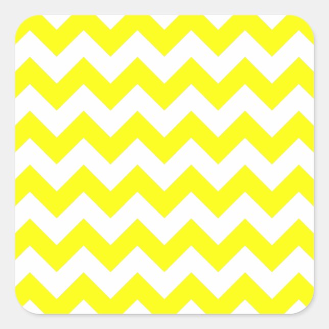 Adesivo Quadrado Padrão de Zigzag branco e amarelo (Frente)