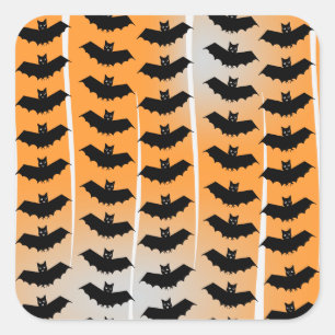 Adesivo Quadrado Padrão do Halloween Bats