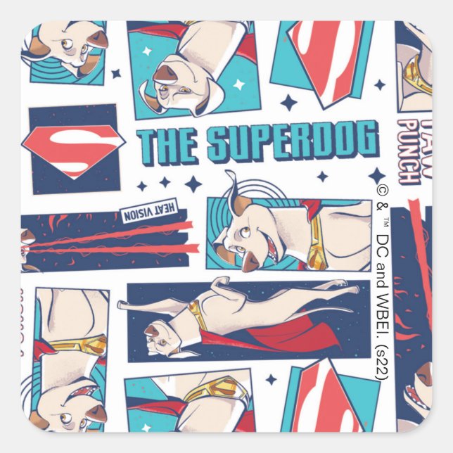 Adesivo Quadrado Padrão do painel de músicas Krypto (Frente)