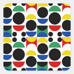 Adesivo Quadrado Padrão do século de Médio Bauhaus escandinavo