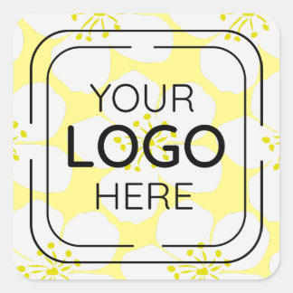 Adesivo Quadrado Padrão Floral Branco Minimalista