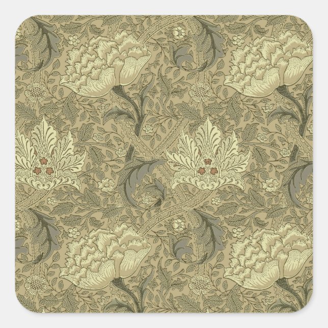 Adesivo Quadrado Padrão Floral William Morris Windrush: Vintage (Frente)
