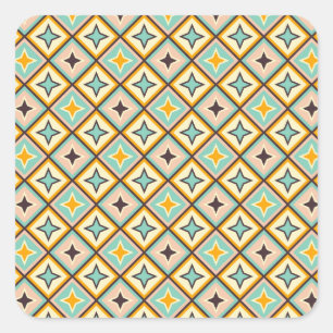 Adesivo Quadrado Padrão geométrico abstrato com formas de diamante