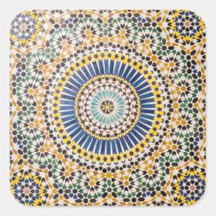 Adesivo Quadrado Padrão geométrico de azulejos, Marrocos