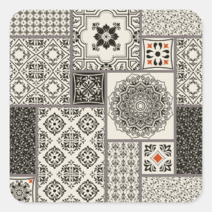 Adesivo Quadrado Padrão Islâmico do Azulejo da Potéria Majolica