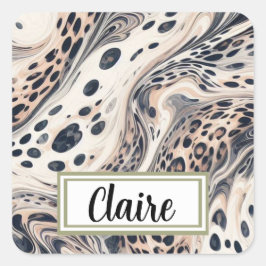 Adesivo Quadrado Padrão Leopard Marbled Personalizado