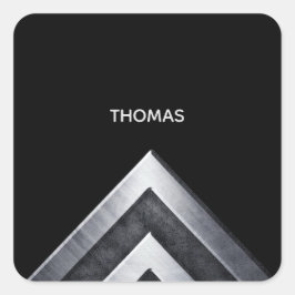 Adesivo Quadrado Padrão metálico Elegante monograma