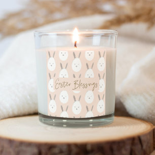 Adesivo Quadrado Padrão Moderno de Ovo Coelho Pastel   Bênçãos Pásc