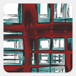 Adesivo Quadrado Padrão na moda Red Xadrez