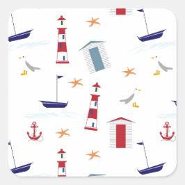 Adesivo Quadrado Padrão náutico simples
