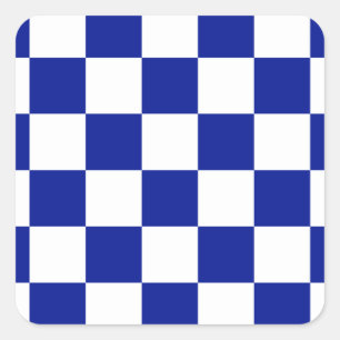 Adesivo Quadrado Padrão Real Azul e Branco Verificado