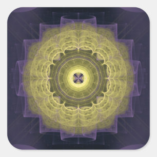 Adesivo Quadrado Padrão redondo de Mandala