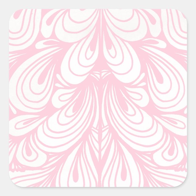 Adesivo Quadrado Padrão rosa-rosado Elegante na moda (Frente)