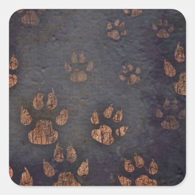 Adesivo Quadrado Padrão Rustic Black Paw (Frente)