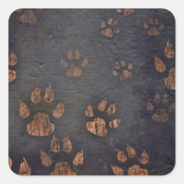 Adesivo Quadrado Padrão Rustic Black Paw