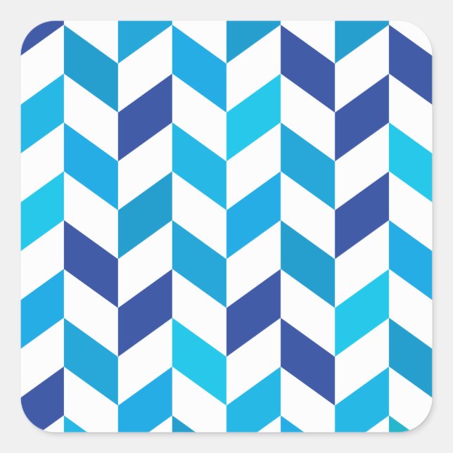 Adesivo Quadrado Padrão Simples de Arenque Azul (Frente)
