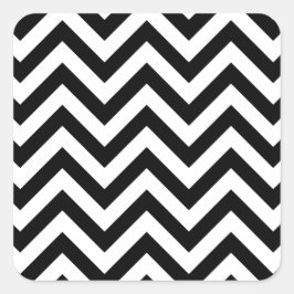 Adesivo Quadrado Padrão Simples de Chevron Preto Branco