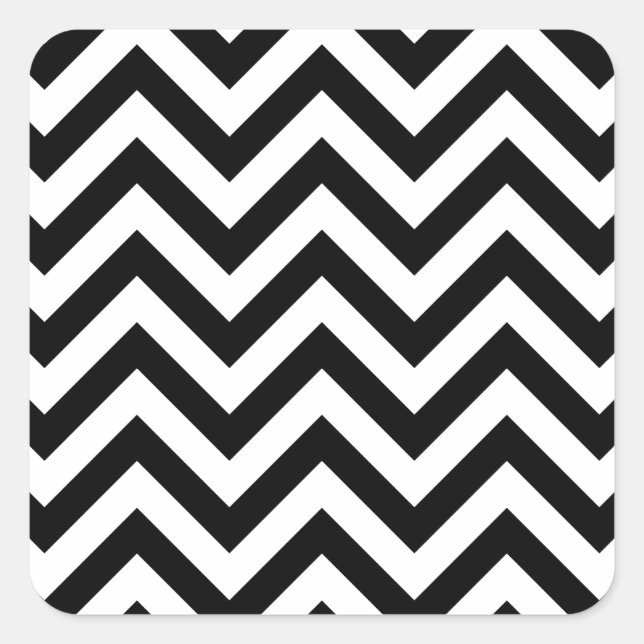 Adesivo Quadrado Padrão Simples de Chevron Preto Branco (Frente)