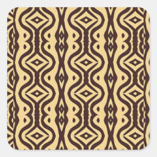 Adesivo Quadrado Padrão tribal castanho