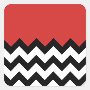 Adesivo Quadrado Padrão Vermelho De Tomato Em Chevron Zigzag Grand