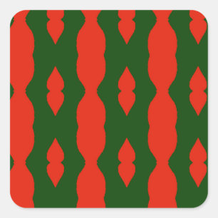 Adesivo Quadrado Padrão vermelho e verde
