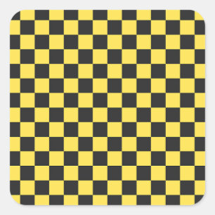 Adesivo Quadrado Padrão xadrez amarelo e preto