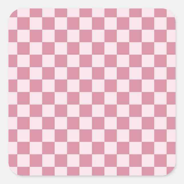 Adesivo Quadrado Padrão xadrez rosa empoeirado (Frente)