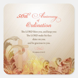 Adesivo Quadrado Padre, 50º Aniversário da Bênção da Ordenação