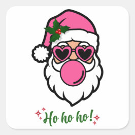 Adesivo Quadrado Padre Natal Feliz Vinheta de Natal