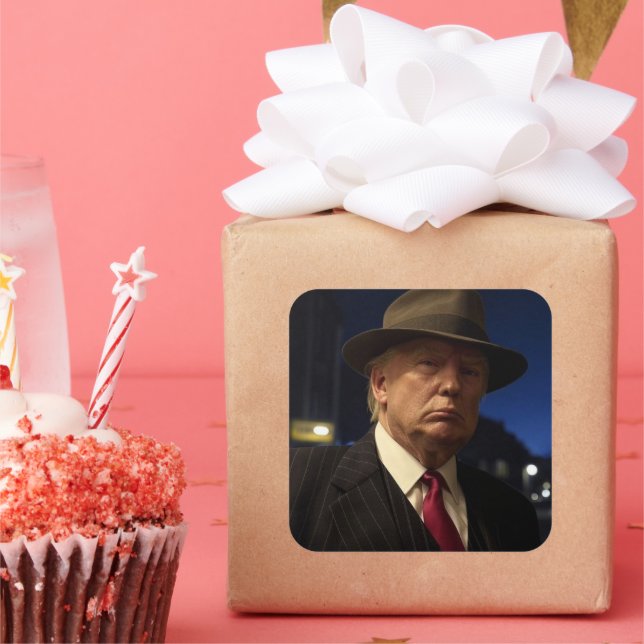 Adesivo Quadrado padrinho da América Don J. Trump (Festa)