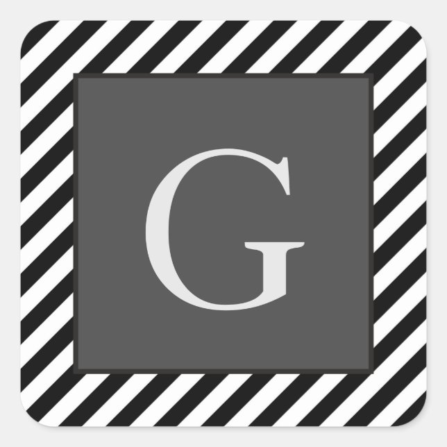 Adesivo Quadrado Padrinhos de casamento Monogramas Melhor Bandas do (Frente)