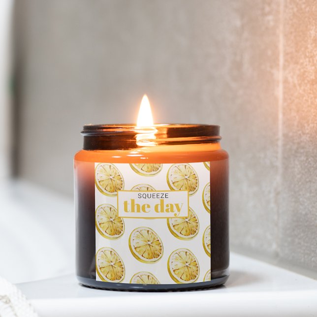 Adesivo Quadrado Padrões de limões amarelos modernos e apertar o di (Criador carregado)