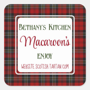Adesivo Quadrado Padrões de negócio Cozinha da Bethany Tartan