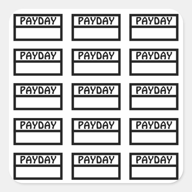 Adesivo Quadrado Pagamento Funcional (Frente)