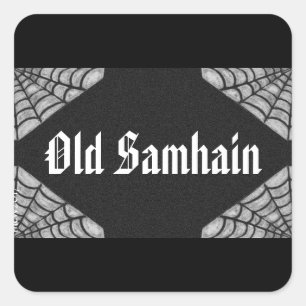 Adesivo Quadrado Pagan idoso do feiticeiro da bruxa de Samhain da