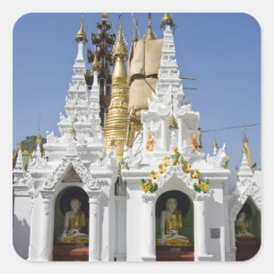 Adesivo Quadrado Pagode Shwedagon (Paya), grande local de templo qu