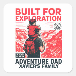 Adesivo Quadrado Pai Aventureiro – CONSTRUÍDO PARA EXPLORAÇÃO