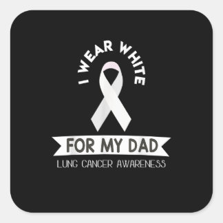 Adesivo Quadrado Pai Cancer Pulmonar Camisa Branca Sensibilização M