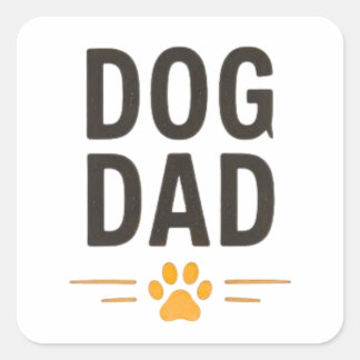 Adesivo Quadrado Pai de Cachorro com Design Simples de Pata