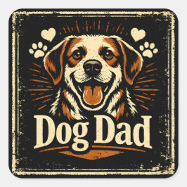 Adesivo Quadrado Pai de Cachorro – Orgulhoso Amor de Pai Canino