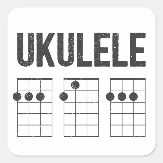 Adesivo Quadrado Pai de cromatos Ukulele (Frente)