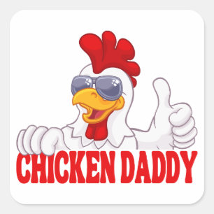 Adesivo Quadrado Pai de frango Pai de frango Padre Chicken