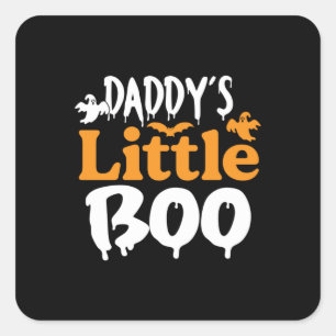 Adesivo Quadrado Pai de Halloween Pequeno Boo Aniversário