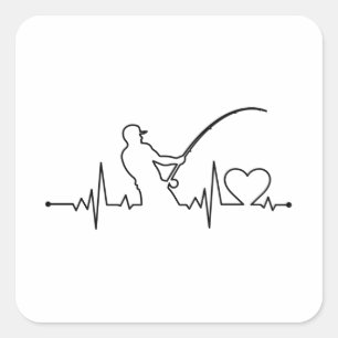 Adesivo Quadrado Pai De Pesca De Pulso De Coração