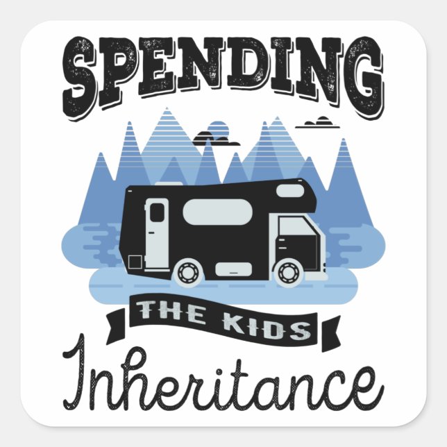 Adesivo Quadrado Pai de Presente de RV para Autohome Funny (Frente)