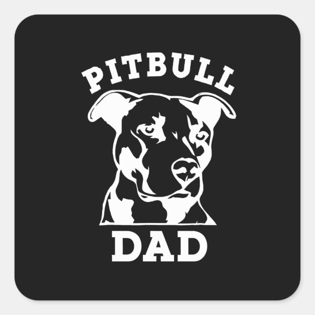 Adesivo Quadrado Pai de presente Pitbull (Frente)