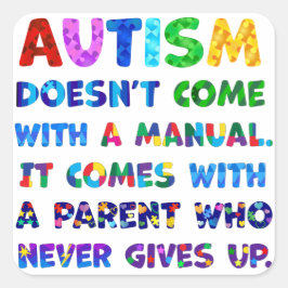 Adesivo Quadrado Pai do AUTISM nunca desiste