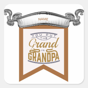 ADESIVO QUADRADO PAI, ESTILO DE GRANDPA