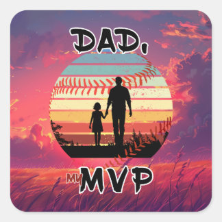 Adesivo Quadrado Pai, meu MVP - Rapariga e Pai