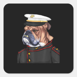 Adesivo Quadrado Pai Militar Armado de Cachorro do Exército